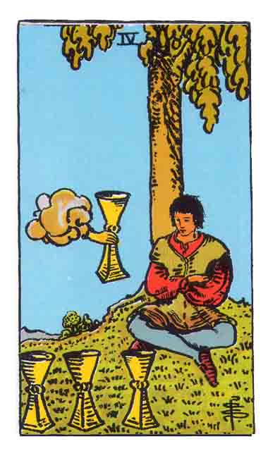 Cartas del Tarot: Cuatro de Copas