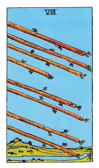 Cartas del Tarot: Ocho de Bastos