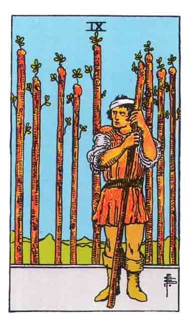 Cartas del Tarot: Nueve de Bastos
