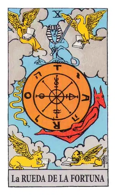 Cartas del Tarot: la RUEDA DE LA FORTUNA (10)